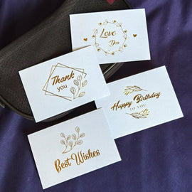 150 PCS Wedding Blessing Card Thank You Message Gift Decoration Card Bronzing Flower Greeting Card, Blessing （White）, Thank You （White）, Love You （White）, Happy Birthday （White）, Blessing （Black）, Thank You （Black）, Love You （Black）                    ...