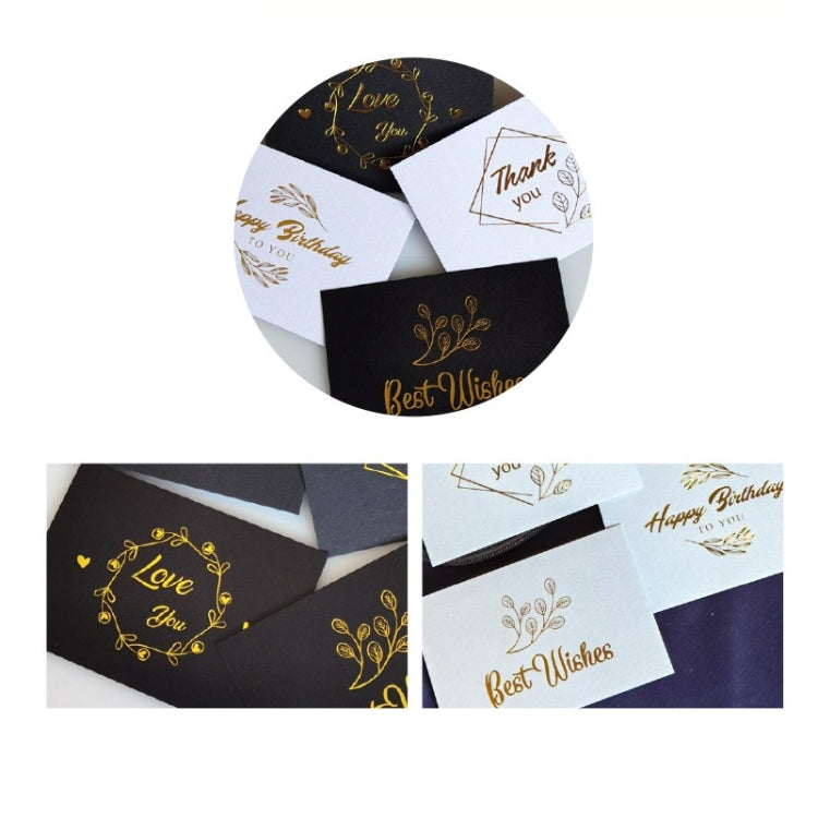 150 PCS Wedding Blessing Card Thank You Message Gift Decoration Card Bronzing Flower Greeting Card, Blessing （White）, Thank You （White）, Love You （White）, Happy Birthday （White）, Blessing （Black）, Thank You （Black）, Love You （Black）                    ...