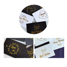 Load image into Gallery viewer, 150 PCS Wedding Blessing Card Thank You Message Gift Decoration Card Bronzing Flower Greeting Card, Blessing （White）, Thank You （White）, Love You （White）, Happy Birthday （White）, Blessing （Black）, Thank You （Black）, Love You （Black）                    ...
