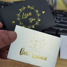 Load image into Gallery viewer, 150 PCS Wedding Blessing Card Thank You Message Gift Decoration Card Bronzing Flower Greeting Card, Blessing （White）, Thank You （White）, Love You （White）, Happy Birthday （White）, Blessing （Black）, Thank You （Black）, Love You （Black）                    ...