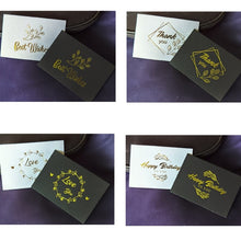 Load image into Gallery viewer, 150 PCS Wedding Blessing Card Thank You Message Gift Decoration Card Bronzing Flower Greeting Card, Blessing （White）, Thank You （White）, Love You （White）, Happy Birthday （White）, Blessing （Black）, Thank You （Black）, Love You （Black）                    ...