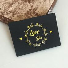 Load image into Gallery viewer, 150 PCS Wedding Blessing Card Thank You Message Gift Decoration Card Bronzing Flower Greeting Card, Blessing （White）, Thank You （White）, Love You （White）, Happy Birthday （White）, Blessing （Black）, Thank You （Black）, Love You （Black）                    ...