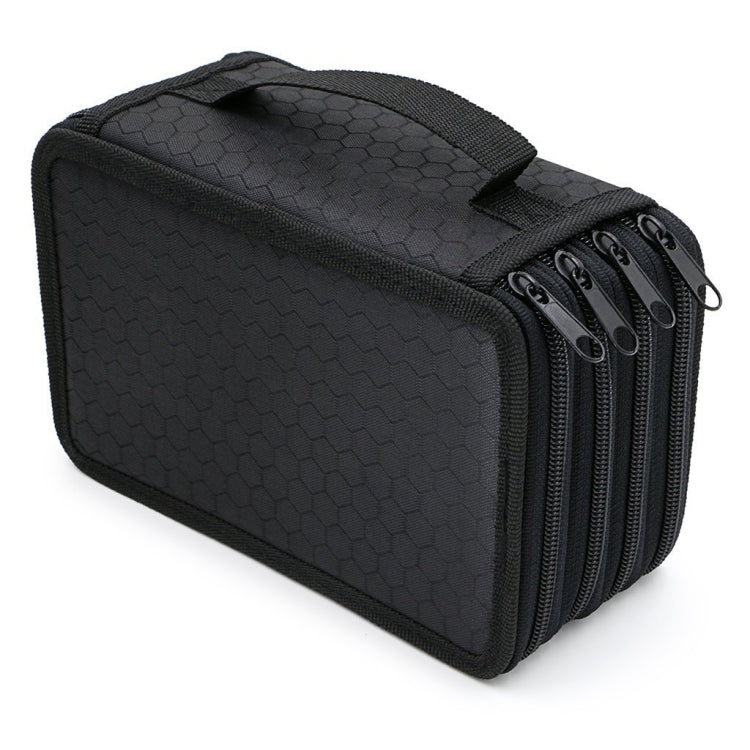 Solid Color Square Four-Layer Pencil Case Sketch Colorful Pencil Case With 72 Holes, Four-Layer