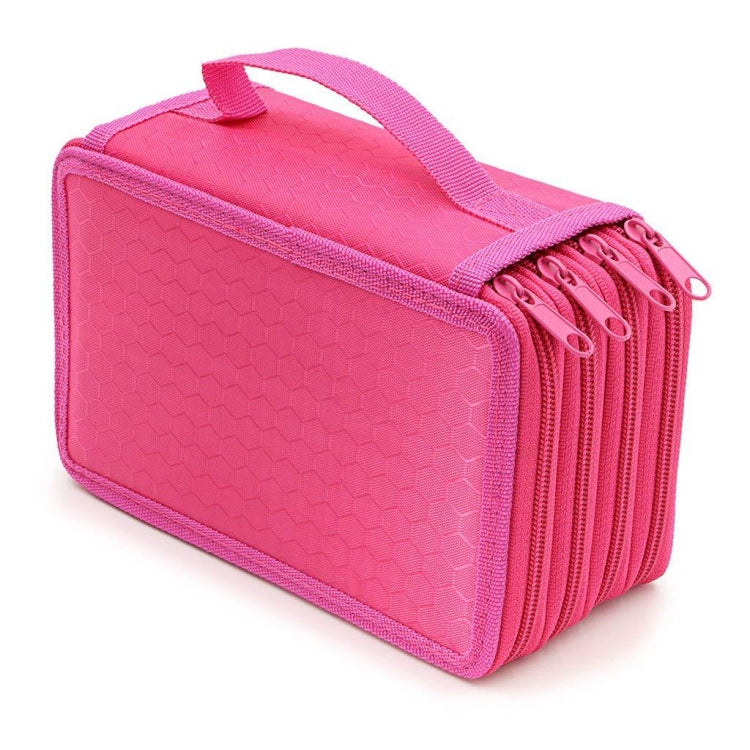 Solid Color Square Four-Layer Pencil Case Sketch Colorful Pencil Case With 72 Holes, Four-Layer