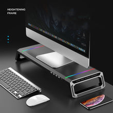 Load image into Gallery viewer, ICE COOREL T1 Monitor Increased Rack Foldable Laptop Stand With RGB Lighting &amp; 4xUSB Expansion Interface