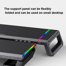 Load image into Gallery viewer, ICE COOREL T1 Monitor Increased Rack Foldable Laptop Stand With RGB Lighting &amp; 4xUSB Expansion Interface