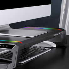 Load image into Gallery viewer, ICE COOREL T1 Monitor Increased Rack Foldable Laptop Stand With RGB Lighting &amp; 4xUSB Expansion Interface
