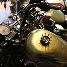 Load image into Gallery viewer, Motorcycle CNC Aluminum Alloy Crown Fuel Tank Cap Suitable For Harley 883 / XL / 1200 / 48 / 72, Black, Black and White, Golden, Silver, Bronze