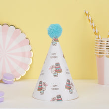 Load image into Gallery viewer, 20 PCS Cute Children Bronzing Birthday Hats Cake Baking Decoration Party Hats, Cats, Unicorn, Wave Point, Daisy, Happy Birthday, Star &amp; Moon Bronzing, Golden Ball Cap Happy Birthday, Golden Ball Cap 2 Monster, Golden Ball Cap Spaceman                  ...