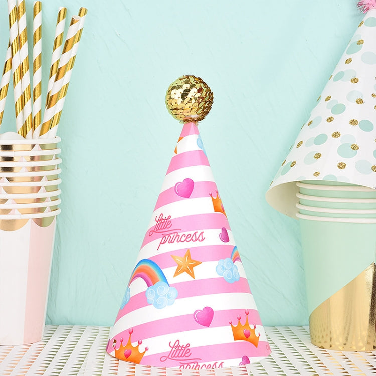20 PCS Cute Children Bronzing Birthday Hats Cake Baking Decoration Party Hats, Cats, Unicorn, Wave Point, Daisy, Happy Birthday, Star & Moon Bronzing, Golden Ball Cap Happy Birthday, Golden Ball Cap 2 Monster, Golden Ball Cap Spaceman                  ...