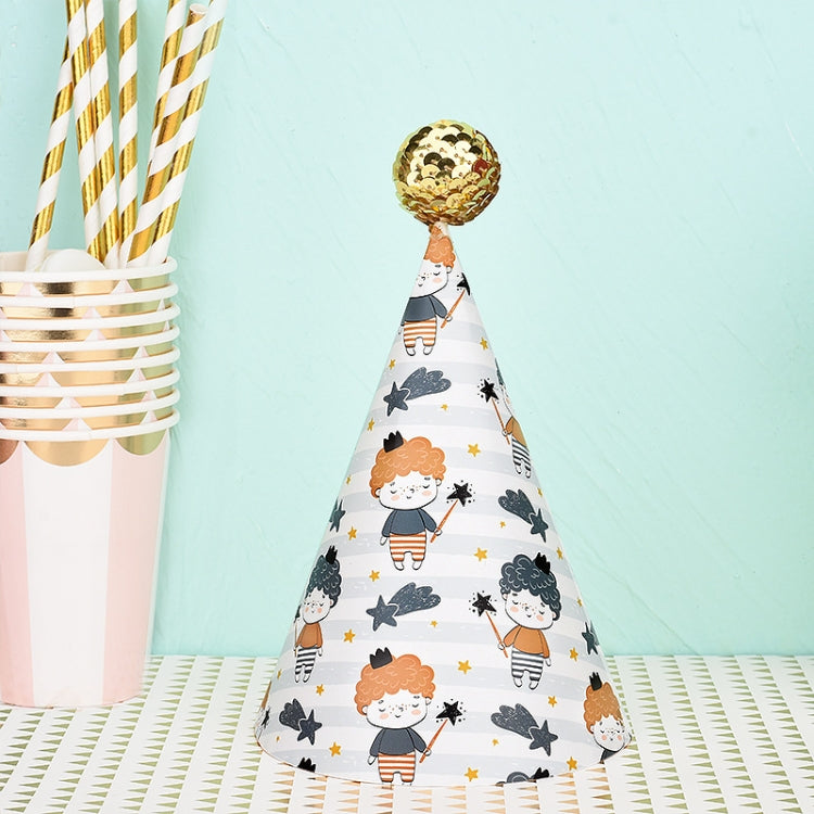 20 PCS Cute Children Bronzing Birthday Hats Cake Baking Decoration Party Hats, Cats, Unicorn, Wave Point, Daisy, Happy Birthday, Star & Moon Bronzing, Golden Ball Cap Happy Birthday, Golden Ball Cap 2 Monster, Golden Ball Cap Spaceman                  ...