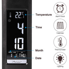Load image into Gallery viewer, U2 5W 3-Level Dimmable LED Leather Texture Desk Lamp With Temperature/Clock/Calendar Display