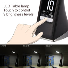 Load image into Gallery viewer, U2 5W 3-Level Dimmable LED Leather Texture Desk Lamp With Temperature/Clock/Calendar Display