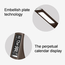 Load image into Gallery viewer, U2 5W 3-Level Dimmable LED Leather Texture Desk Lamp With Temperature/Clock/Calendar Display