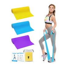 Load image into Gallery viewer, 3 In 1 TPE Yoga Stretch Sheet Fitness Elastic Band Resistance Band Strength Training Stretch Band Set