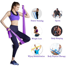 Load image into Gallery viewer, 3 In 1 TPE Yoga Stretch Sheet Fitness Elastic Band Resistance Band Strength Training Stretch Band Set