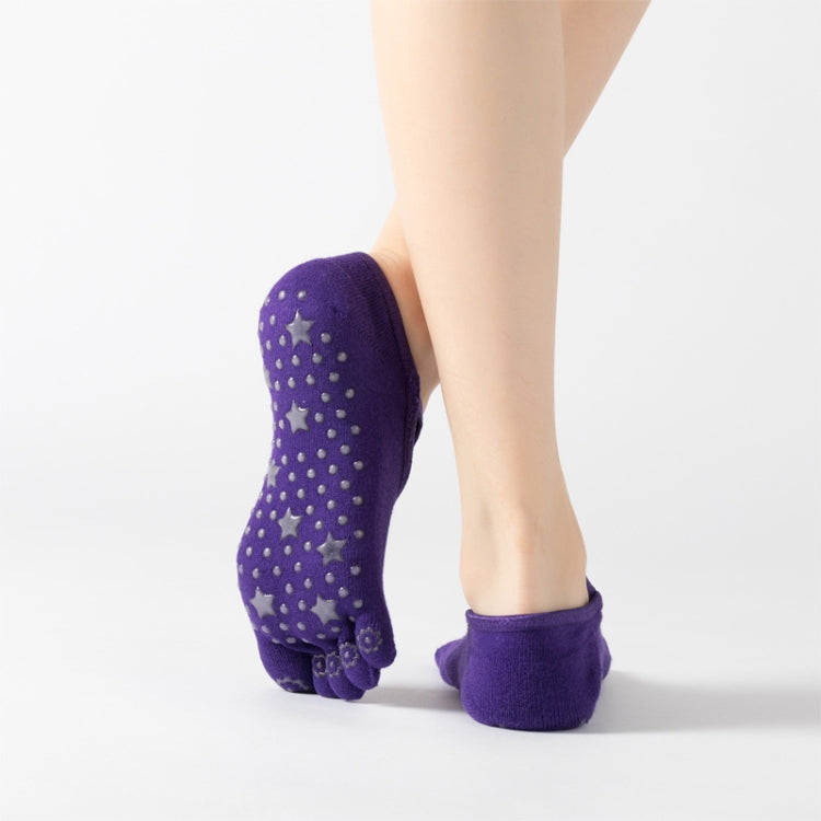 Terry Five-Finger Socks Cotton Thickened Warm and Non-Slip Yoga Socks Cross Strap Dance Socks