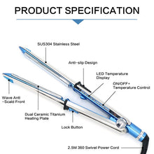 Load image into Gallery viewer, 2 in 1 Titanium Hair Straighter Curler Iron, EU, US, UK