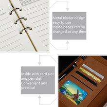 Load image into Gallery viewer, Business Notebook Imitation Leather PU Tri-Fold Loose-Leaf Notepad, A5