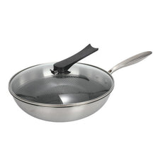 Load image into Gallery viewer, Household 304 Stainless Steel Oil-free and Uncoated Flat-bottom Wok Suitable for Induction Cooker Gas, 32cm