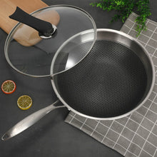 Load image into Gallery viewer, Household 304 Stainless Steel Oil-free and Uncoated Flat-bottom Wok Suitable for Induction Cooker Gas, 32cm