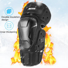 Load image into Gallery viewer, SULAITE Off-Road Motorcycle Windproof Warmth Drop-Proof Breathable Carbon Fiber Protective Gear, Knee Pads+Elbow Pads, Knee Pads