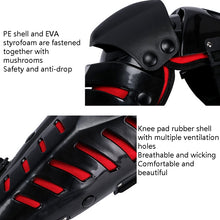 Load image into Gallery viewer, SULAITE Motorcycle Outdoor Riding Anti-Fall Protective Gear Knee Pads, Black, Black Red