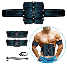 Load image into Gallery viewer, 8-Piece Lazy Abdomen Fitness Massager Rechargeable Home Fitness Belt Abdominal Muscle Stickers