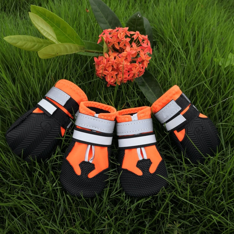 Wear-Resistant Non-Slip & Waterproof Pet Shoe Covers Medium And Large Dog Shoes, S Lake Blue, M Lake Blue, L Lake Blue, XL Lake Blue, XXL Lake Blue, S Orange, M Orange, L Orange, XL Orange, XXL Orange