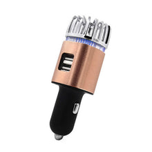 Load image into Gallery viewer, JO-6291 Negative Ion Car Sterilizing Air Purifier Mobile Phone High-Speed Charging Dual USB Cigarette Lighter, JO-6291 Mysterious Silver, JO-6291 Tyrant Gold