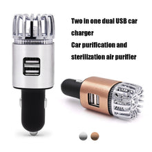 Load image into Gallery viewer, JO-6291 Negative Ion Car Sterilizing Air Purifier Mobile Phone High-Speed Charging Dual USB Cigarette Lighter, JO-6291 Mysterious Silver, JO-6291 Tyrant Gold