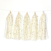 Load image into Gallery viewer, Color Polka Dot Paper Tassels Birthday Room Decoration Ribbon Garland, TM-001 Blue Dots, TM-002 Pink Dots, TM-003 Yellow Dot, TM-004 Purple Dot, TM-005 Golden Dot, TM-006 Silver Dot, TM-007 Green Dot, TX-008 Star Moon Pink, TX-009 Star Moon Beige      ...