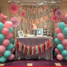 Load image into Gallery viewer, Color Polka Dot Paper Tassels Birthday Room Decoration Ribbon Garland, TM-001 Blue Dots, TM-002 Pink Dots, TM-003 Yellow Dot, TM-004 Purple Dot, TM-005 Golden Dot, TM-006 Silver Dot, TM-007 Green Dot, TX-008 Star Moon Pink, TX-009 Star Moon Beige      ...