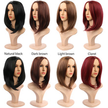 Load image into Gallery viewer, Ladies Short Hair Bobo Head Synthetic Hair Cover, Black, Red Wine, Light Brown, Dark Brown, Black Brown