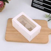 Load image into Gallery viewer, 25 PCS Window Cupcake Packaging Box Muffin Cake Box With Inner Support, 2 In One (White), 2 In One (Marble), 2 In One (Kraft Paper), 4 In One (White), 4 In One (Marble), 4 In One (Kraft Paper), 6 In One (White), 6 In One (Marble), 6 In One (Kraft Paper)