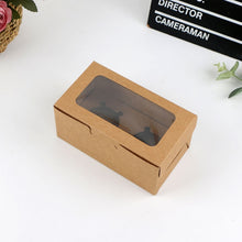 Load image into Gallery viewer, 25 PCS Window Cupcake Packaging Box Muffin Cake Box With Inner Support, 2 In One (White), 2 In One (Marble), 2 In One (Kraft Paper), 4 In One (White), 4 In One (Marble), 4 In One (Kraft Paper), 6 In One (White), 6 In One (Marble), 6 In One (Kraft Paper)