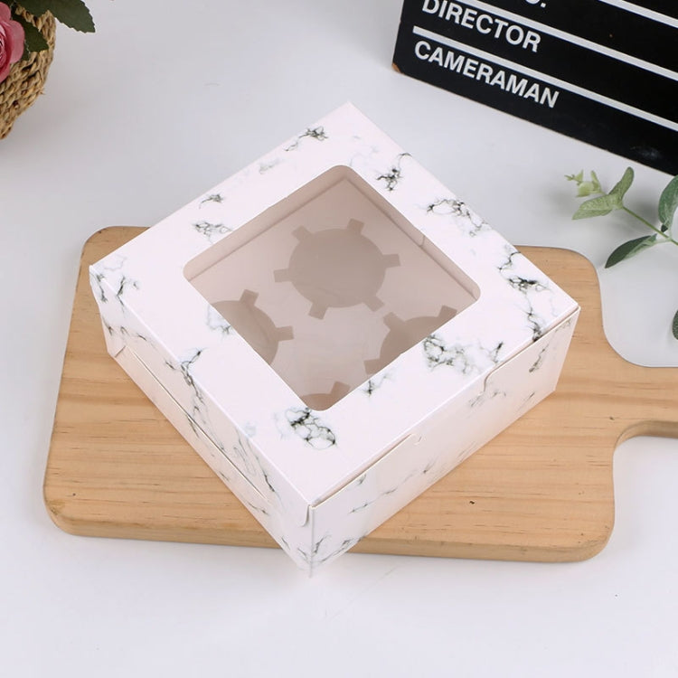 25 PCS Window Cupcake Packaging Box Muffin Cake Box With Inner Support, 2 In One (White), 2 In One (Marble), 2 In One (Kraft Paper), 4 In One (White), 4 In One (Marble), 4 In One (Kraft Paper), 6 In One (White), 6 In One (Marble), 6 In One (Kraft Paper)