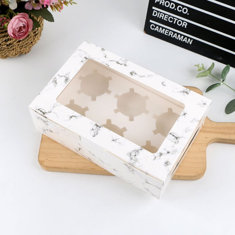 25 PCS Window Cupcake Packaging Box Muffin Cake Box With Inner Support, 2 In One (White), 2 In One (Marble), 2 In One (Kraft Paper), 4 In One (White), 4 In One (Marble), 4 In One (Kraft Paper), 6 In One (White), 6 In One (Marble), 6 In One (Kraft Paper)
