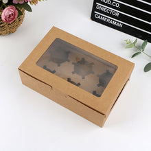 Load image into Gallery viewer, 25 PCS Window Cupcake Packaging Box Muffin Cake Box With Inner Support, 2 In One (White), 2 In One (Marble), 2 In One (Kraft Paper), 4 In One (White), 4 In One (Marble), 4 In One (Kraft Paper), 6 In One (White), 6 In One (Marble), 6 In One (Kraft Paper)