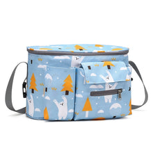 Load image into Gallery viewer, Multifunctional Baby Stroller Hanging Bag Baby Supplies Storage Bag, Little White Horse, Flower Mushroom, Swing Bear, Yellow Alpaca, Black Swan
