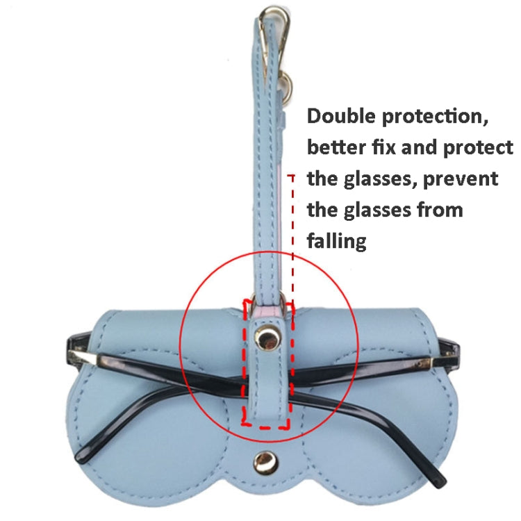 Cute And Funny PU Sunglasses Case Portable Glasses Case With Hanging Buckle