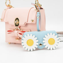 Load image into Gallery viewer, Cute And Funny PU Sunglasses Case Portable Glasses Case With Hanging Buckle, Flowers (Lake Blue Color Matching), Mengbao (Gray Stitching), Cat Girl (Red Frame), Red Love, Big Eyes (Gray), British Style (Stripe Contrast), Red Love Cat Girl, Bat (Black) ...