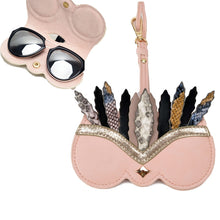 Load image into Gallery viewer, Cute And Funny PU Sunglasses Case Portable Glasses Case With Hanging Buckle