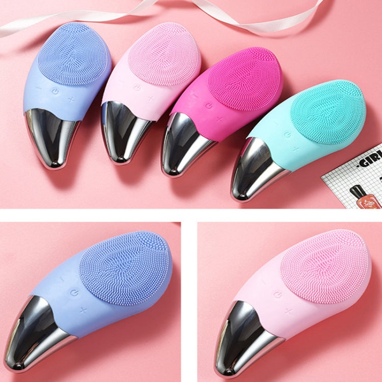 Ultrasonic Vibration Facial Cleansing Apparatus Multifunctional Electric Facial Washing Brush, Green (With Cold Compress Function), Red (With Cold Compress Function), Blue (With Cold Compress Function), Pink (With Cold Compress Function)               ...