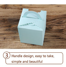 Load image into Gallery viewer, 50 Pieces Muffin Cup Cake Box Portable Window Cake Packaging Box, Light Green, Pink, Light Blue, White