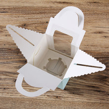 Load image into Gallery viewer, 50 Pieces Muffin Cup Cake Box Portable Window Cake Packaging Box, Light Green, Pink, Light Blue, White