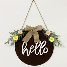 Load image into Gallery viewer, Home Decorations Easter Wreath Shooting Props Wreath Door Hanging, Brown Hello, Whiteboard Black Letter Welcome Sign, Dark Blue Welcome Wooden Sign, Dark Blue Easter Rabbit