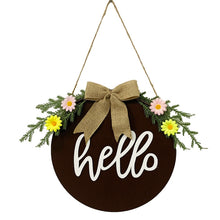 Load image into Gallery viewer, Home Decorations Easter Wreath Shooting Props Wreath Door Hanging, Brown Hello, Whiteboard Black Letter Welcome Sign, Dark Blue Welcome Wooden Sign, Dark Blue Easter Rabbit