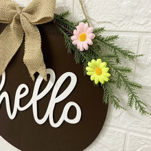 Load image into Gallery viewer, Home Decorations Easter Wreath Shooting Props Wreath Door Hanging, Brown Hello, Whiteboard Black Letter Welcome Sign, Dark Blue Welcome Wooden Sign, Dark Blue Easter Rabbit