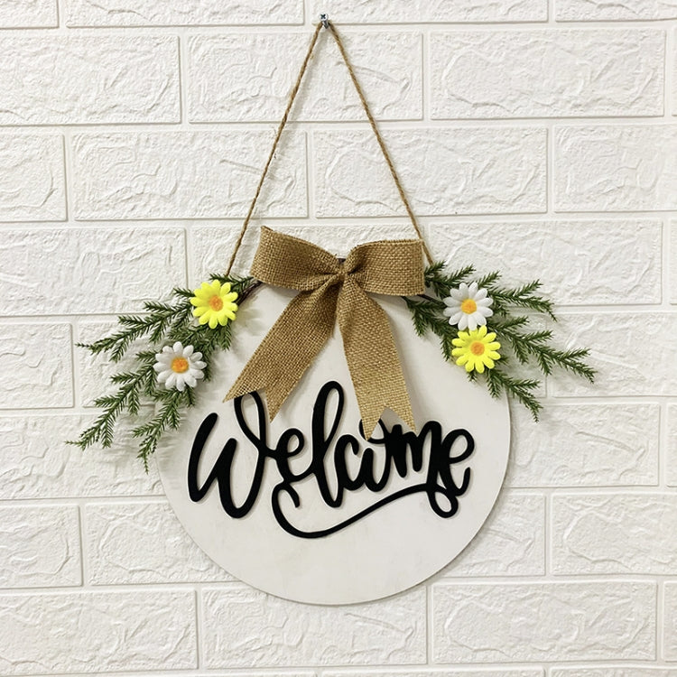 Home Decorations Easter Wreath Shooting Props Wreath Door Hanging, Brown Hello, Whiteboard Black Letter Welcome Sign, Dark Blue Welcome Wooden Sign, Dark Blue Easter Rabbit